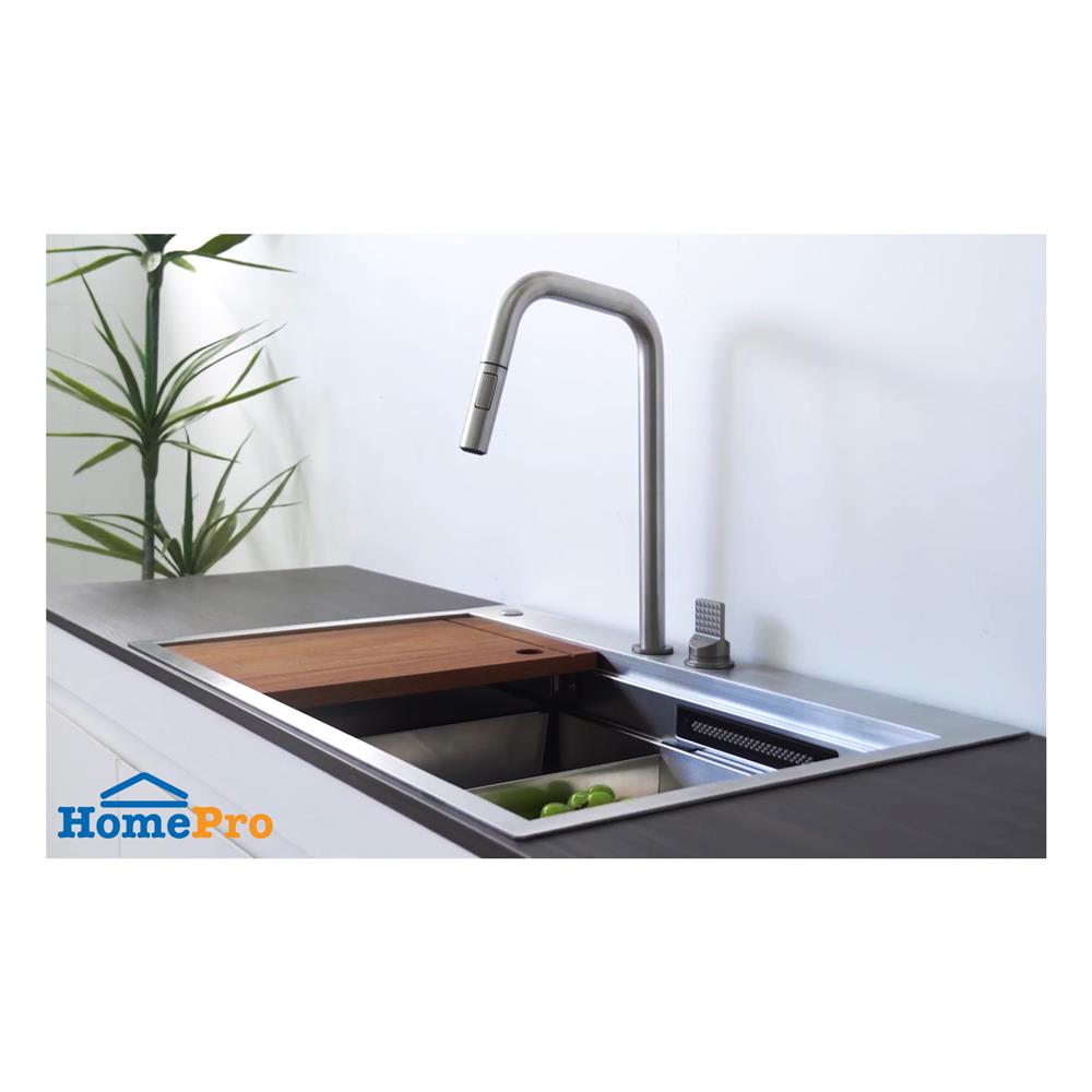 ซิงค์ฝัง 1 หลุม HAFELE AQUAFORCE 495.39.560 สีเงิน