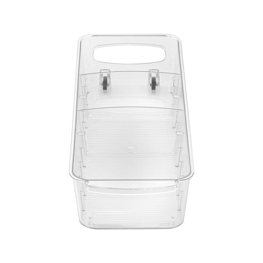 กล่องจัดเก็บในตู้เย็นพร้อมชั้นแบ่งและล้อเลื่อน KECH FROSTY SIZE S