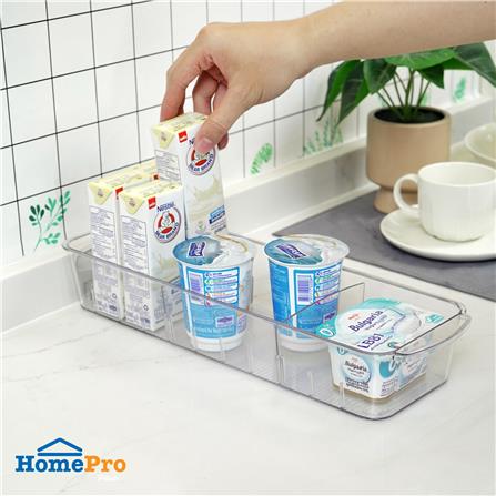 กล่องจัดเก็บในตู้เย็นพร้อมชั้นแบ่งและล้อเลื่อน KECH FROSTY SIZE S_5