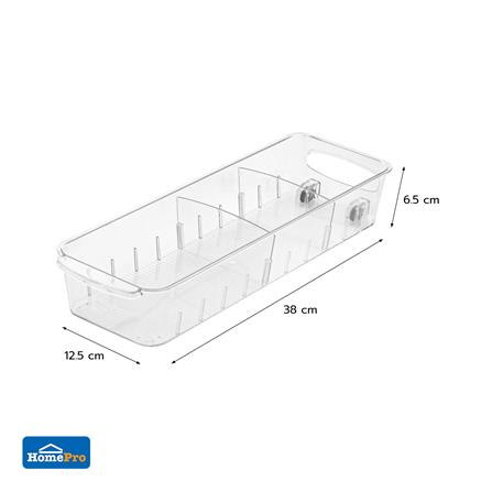 กล่องจัดเก็บในตู้เย็นพร้อมชั้นแบ่งและล้อเลื่อน KECH FROSTY SIZE S_8