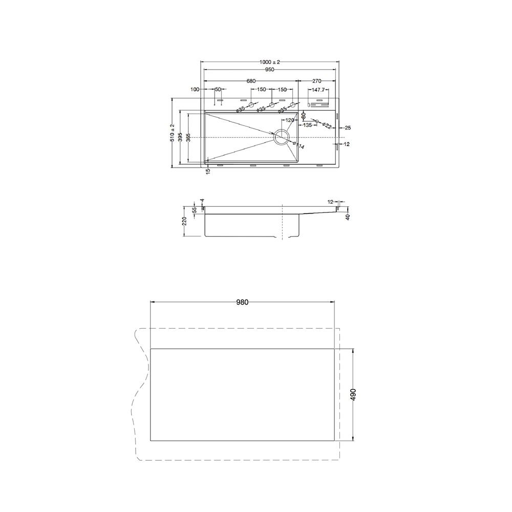 ซิงค์ฝัง 1 หลุม HAFELE AQUADOMINION 495.39.562 สีเงิน