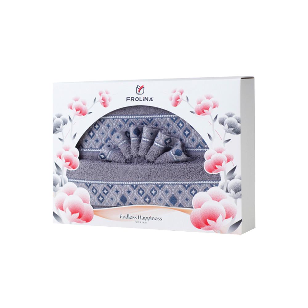 ผ้าขนหนู GIFT SET FROLINA CHARISMA GRANDEUR สี GREY