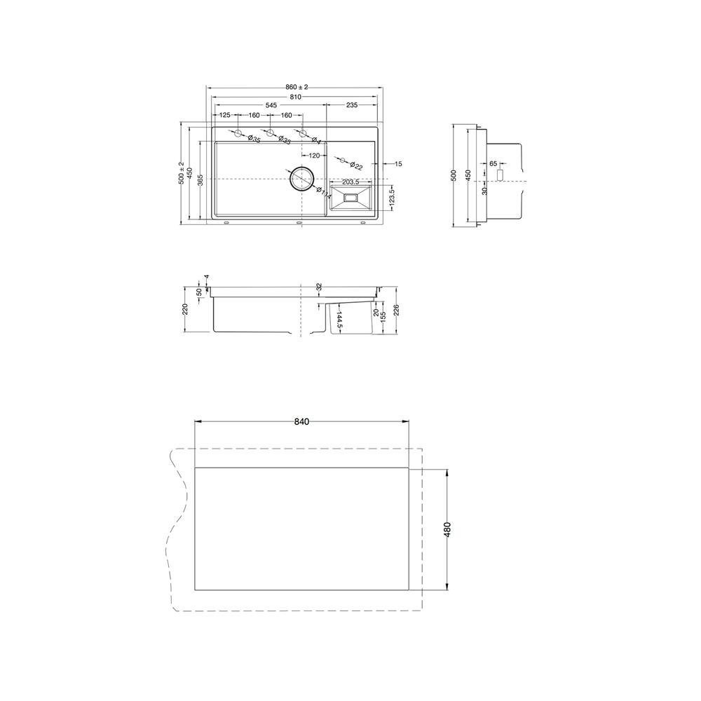 ซิงค์ฝัง 1 หลุม HAFELE AQUAVORTEX 495.39.561 สีเงิน