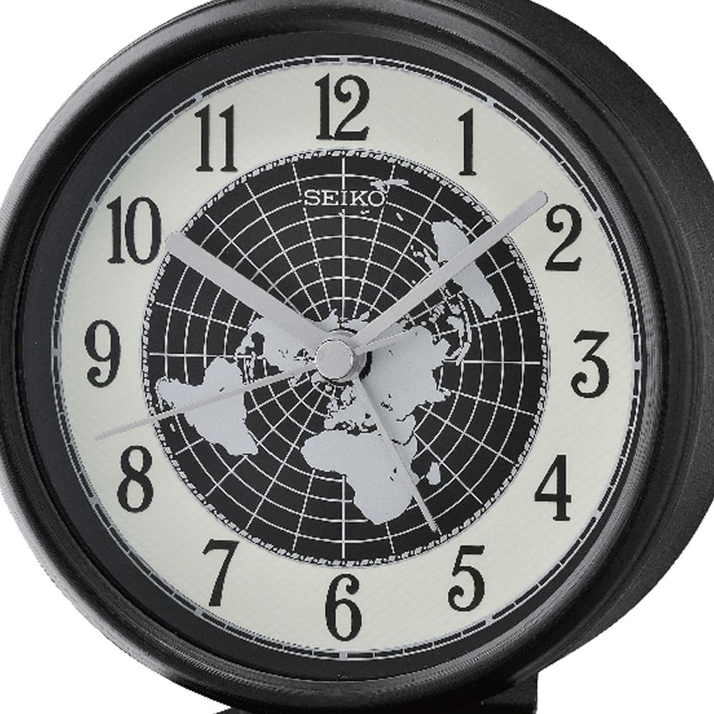นาฬิกาตั้งโต๊ะ SEIKO CLOCKS QHE067K 4.1X3.9 นิ้ว สีดำ