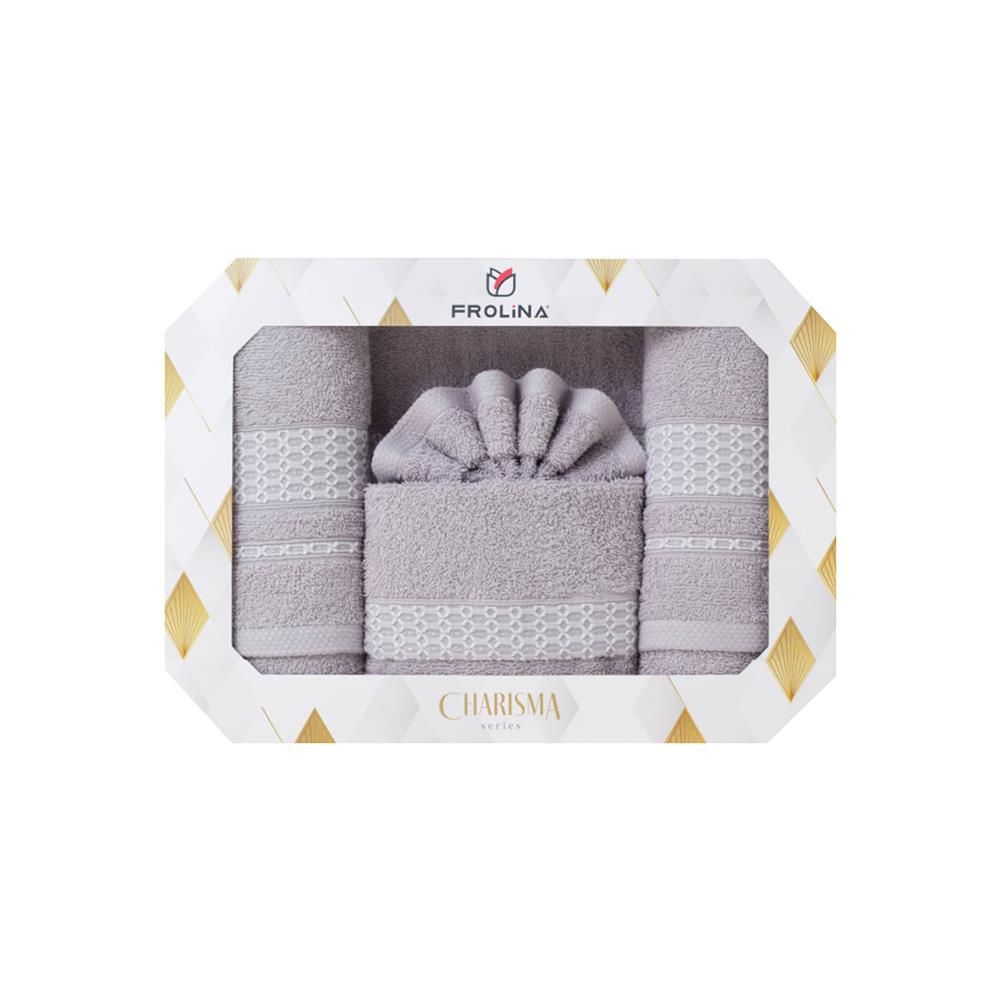 ผ้าขนหนู GIFT SET FROLINA HAPPINESS ETERNITY สี GREY