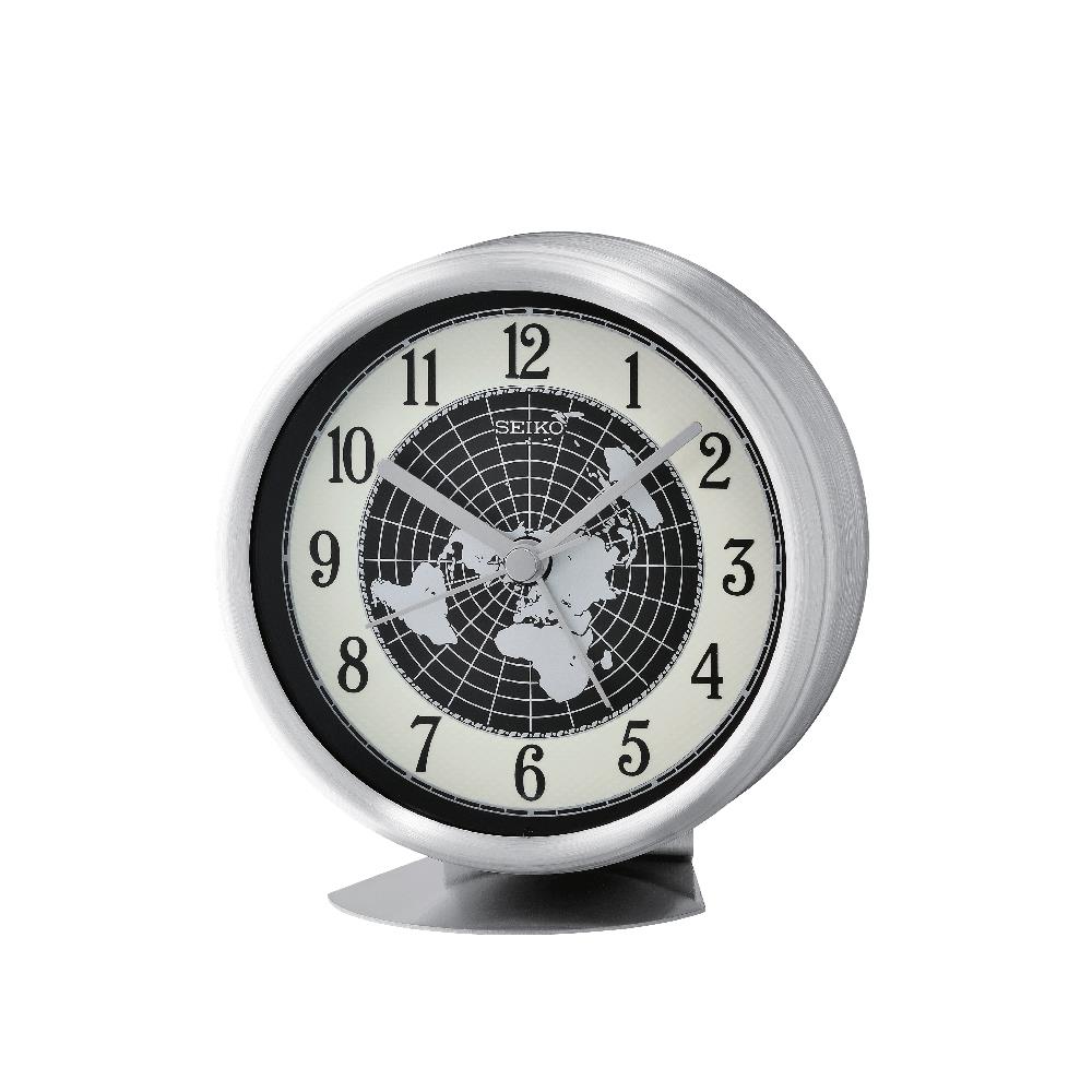 นาฬิกาตั้งโต๊ะ SEIKO CLOCKS QXE067S 4.1X3.9 นิ้ว สีเงิน