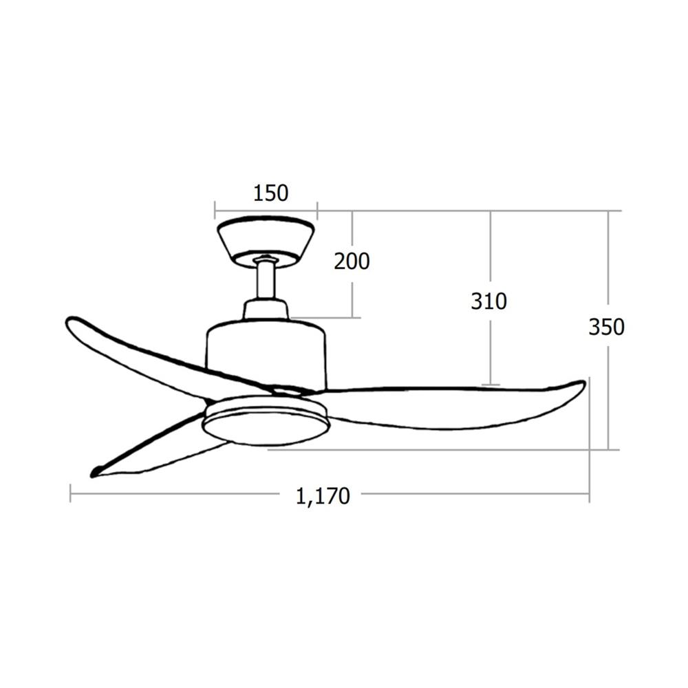 พัดลมไม่มีโคมไฟ MR.KEN 25-01854 46 นิ้ว สีขาว