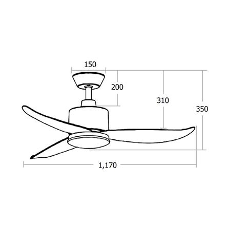 พัดลมไม่มีโคมไฟ MR.KEN 25-01854 46 นิ้ว สีขาว_4