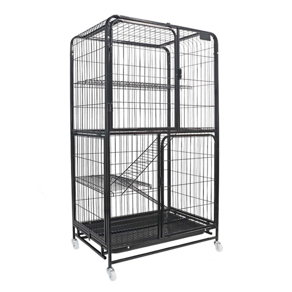 กรงแมวมีล้อ PETUS 76X53X137 ซม. สีดำ