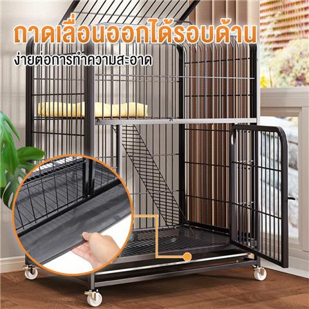 กรงแมวมีล้อ PETUS 76X53X137 ซม. สีดำ_2
