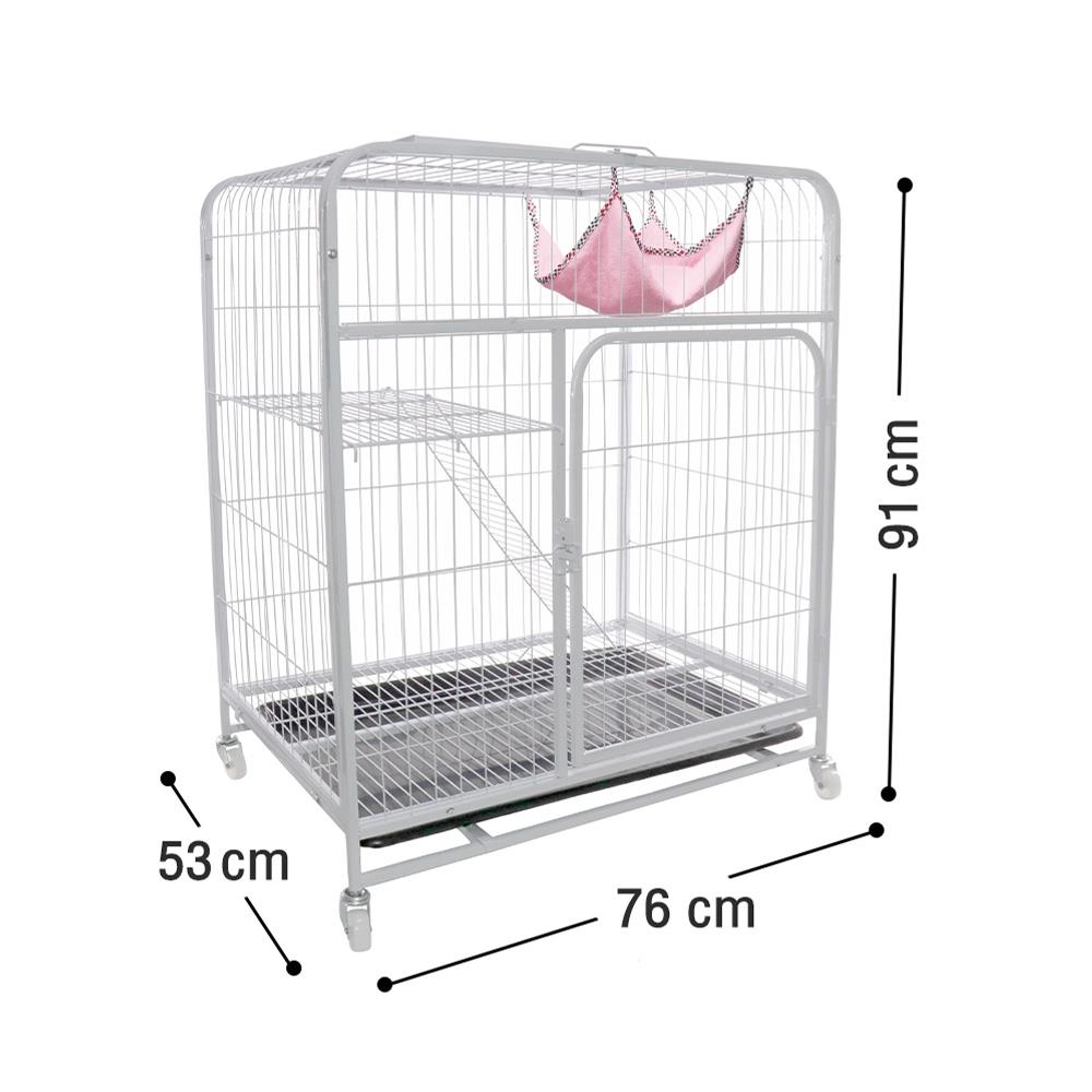 กรงแมวมีล้อ PETUS 76X53X91 ซม. สีขาว