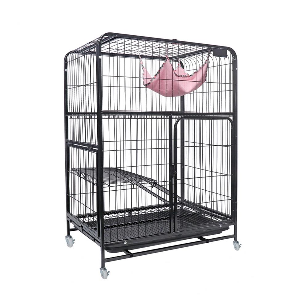 กรงแมวมีล้อ PETUS 76X53X107 ซม. สีดำ