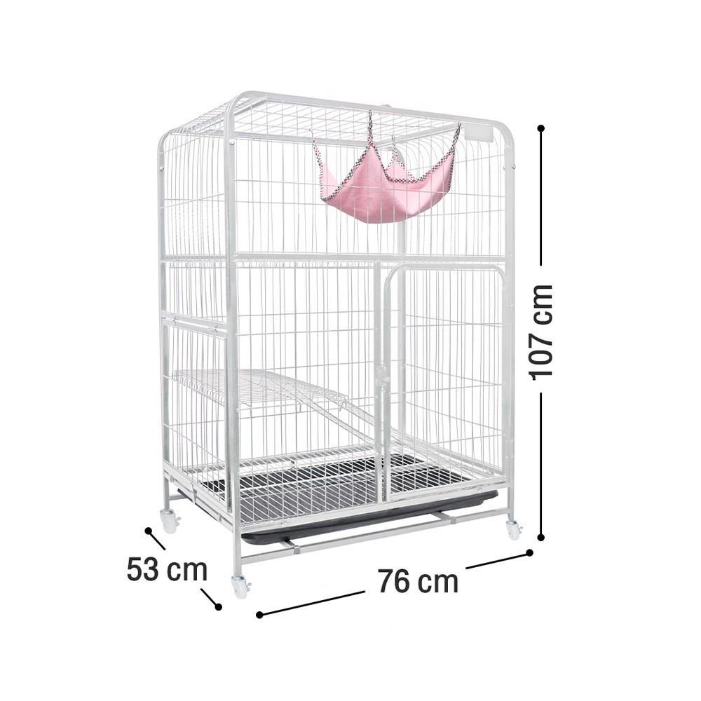 กรงแมวมีล้อ PETUS 76X53X107 ซม. สีขาว