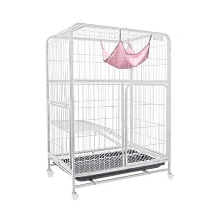 กรงแมวมีล้อ PETUS 76X53X107 ซม. สีขาว_0