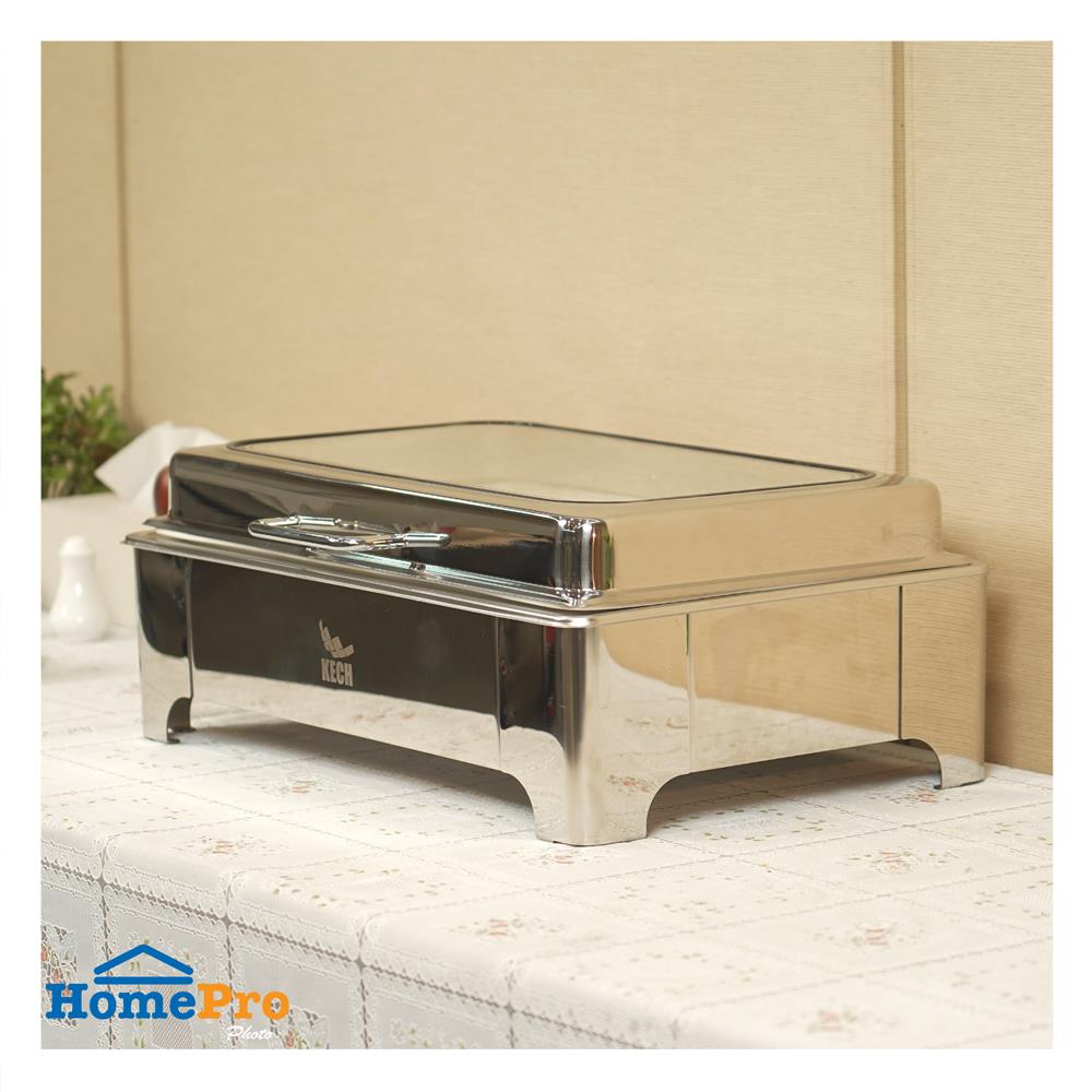 อ่างอุ่นถาดเซรามิกเหลี่ยม 2 ช่อง ฝากระจกไฮดรอลิก 8.5 ลิตร KECH