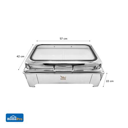 อ่างอุ่นถาดเซรามิกเหลี่ยม 2 ช่อง ฝากระจกไฮดรอลิก 8.5 ลิตร KECH_9