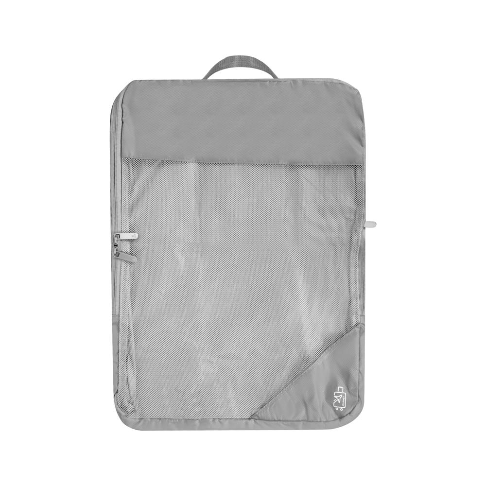 ชุดกระเป๋าจัดระเบียบ 2 ซิป PLIM JOURNEY สีเทา (ชุด 3 ชิ้น)