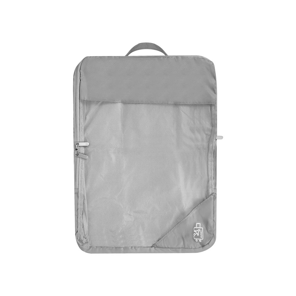 ชุดกระเป๋าจัดระเบียบ 2 ซิป PLIM JOURNEY สีเทา (ชุด 3 ชิ้น)