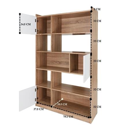 ชั้นวางของหน้าบานผสม LOOMS REINA 19214173 120 ซม. สีไม้อ่อน_6