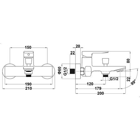 ก๊อกผสมอ่างอาบ RASLAND RA A117-A1111-V_5