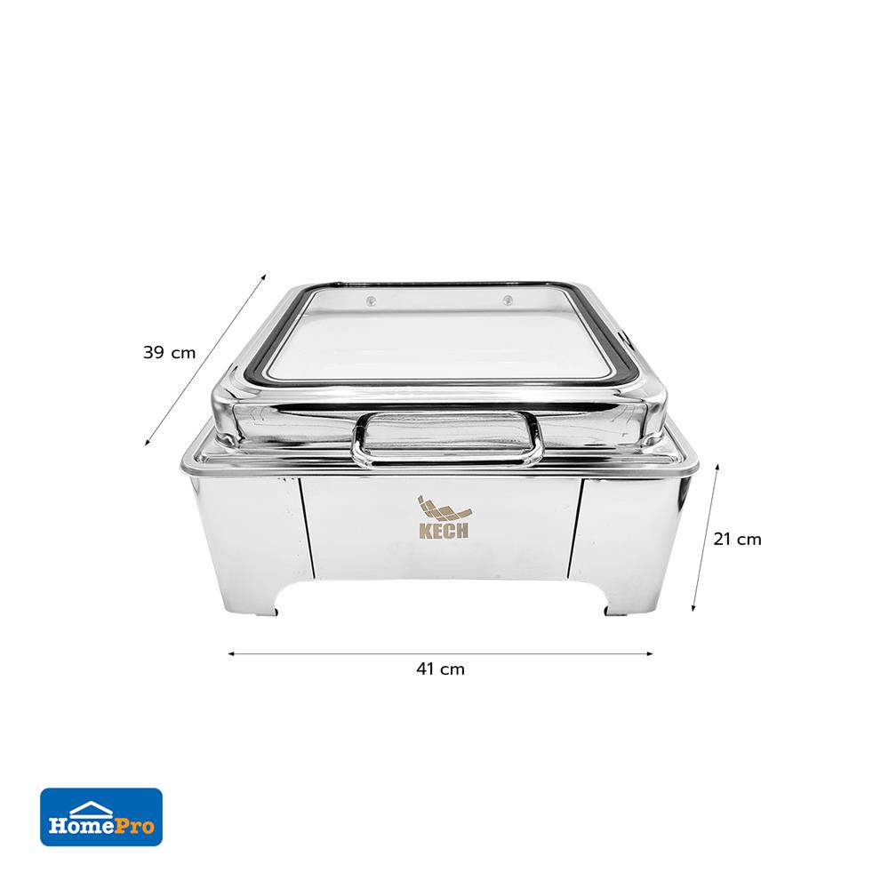 อ่างอุ่นถาดเซรามิกเหลี่ยม ฝากระจกไฮดรอลิก 6 ลิตร KECH