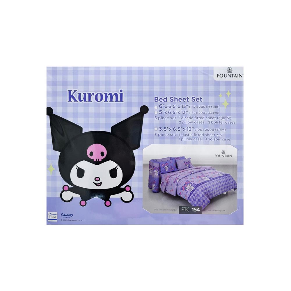 ชุดผ้าปูที่นอน 3.5 ฟุต 3 ชิ้น FOUNTAIN KUROMI 70105-FTC154