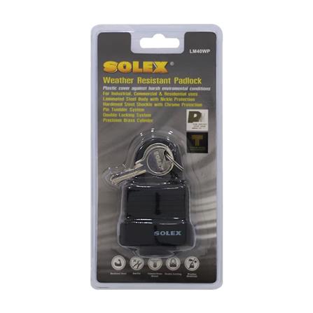 กุญแจสปริง SOLEX LM40WP 40 มม. สีดำ_1