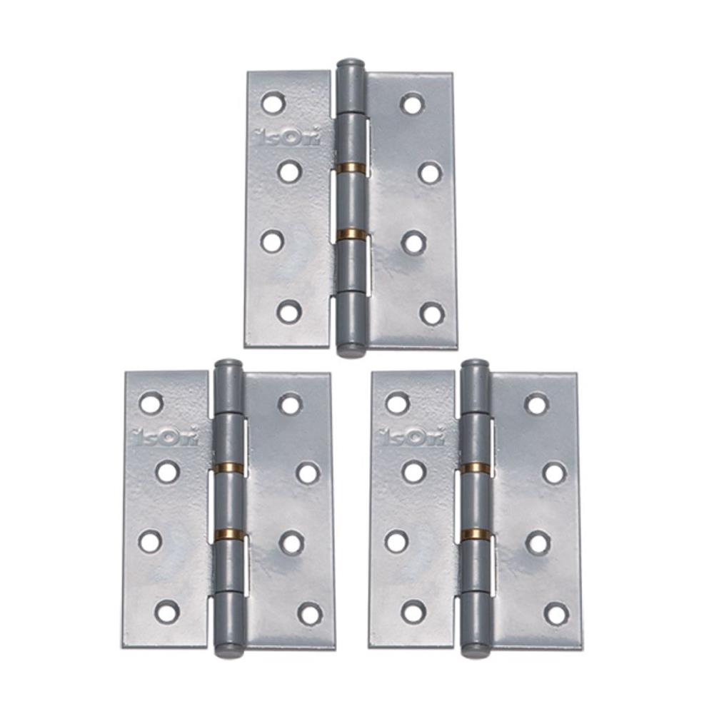 บานพับ 4x3 นิ้ว x 2 มม. ISON 822413 สีเงิน (แพ็ก 3 ชิ้น)