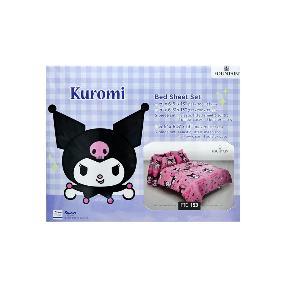 ชุดผ้าปูที่นอน 3.5 ฟุต 3 ชิ้น FOUNTAIN KUROMI 70105-FC153