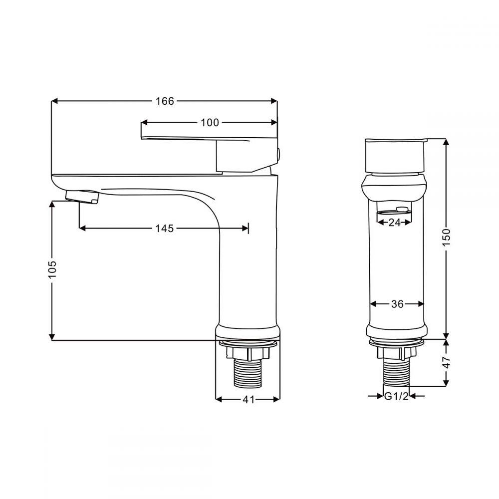 ก๊อกอ่างล้างหน้าเดี่ยว RASLAND RA A121-A777CH