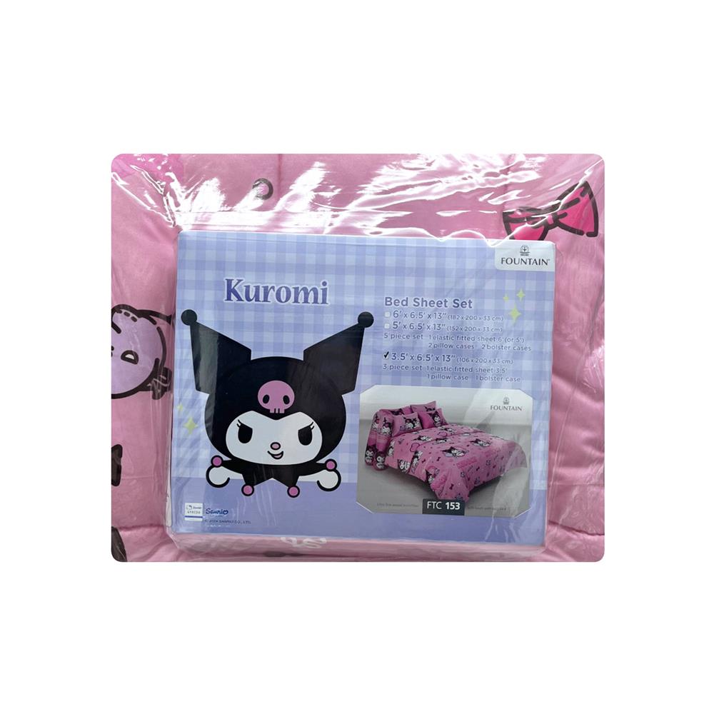 ชุดผ้าปูที่นอน 3.5 ฟุต 4 ชิ้น FOUNTAIN KUROMI 70211FTC153