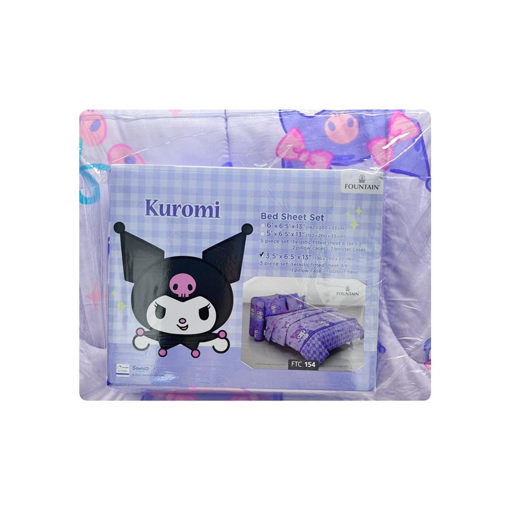 ชุดผ้าปูที่นอน 3.5 ฟุต 4 ชิ้น FOUNTAIN KUROMI 70211FTC154