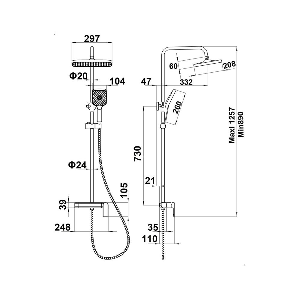 ฝักบัว RAIN SHOWER RASLAND RA F621-F6666-V