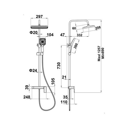 ฝักบัว RAIN SHOWER RASLAND RA F621-F6666-V_1