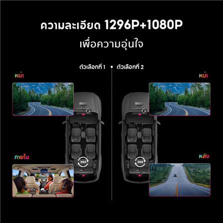 กล้องติดรถยนต์หน้าหลัง DDPAI N1 DUAL 1296P HD สีดำ_3