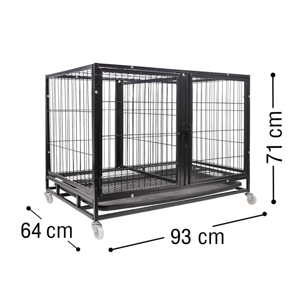 กรงสุนัขแยกห้อง PETUS 93X64X71 ซม. สีดำ