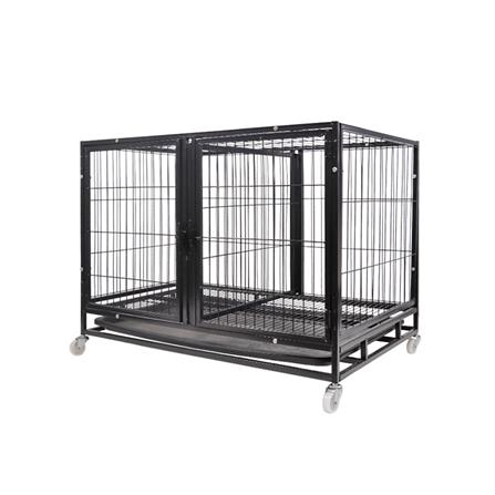 กรงสุนัขแยกห้อง PETUS 93X64X71 ซม. สีดำ_0