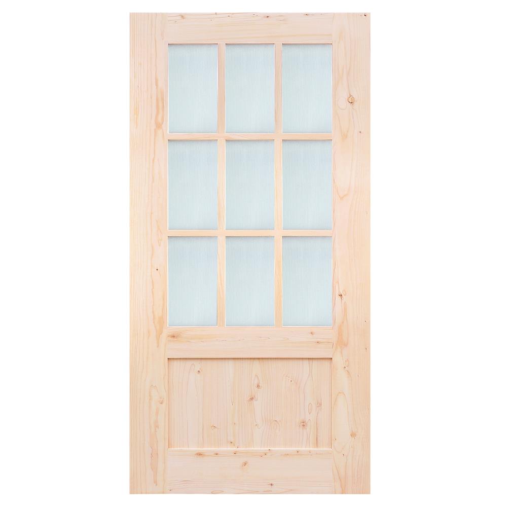 ประตูไม้เฮมล็อกเฟอร์ AZLE ZEN 100X200 ซม. สีธรรมชาติ ไม่เจาะลูกบิด