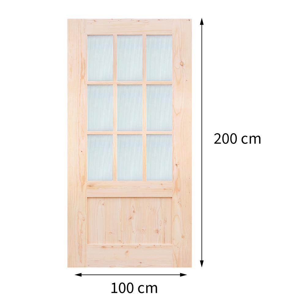 ประตูไม้เฮมล็อกเฟอร์ AZLE ZEN 100X200 ซม. สีธรรมชาติ ไม่เจาะลูกบิด