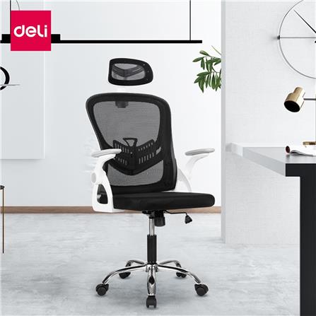 เก้าอี้สำนักงาน DELI E4955-WH-01 สีดำ/ขาว_3