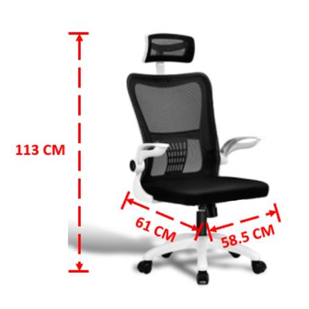 เก้าอี้สำนักงาน DELI E4926-WH-01 สีดำ/ขาว_5