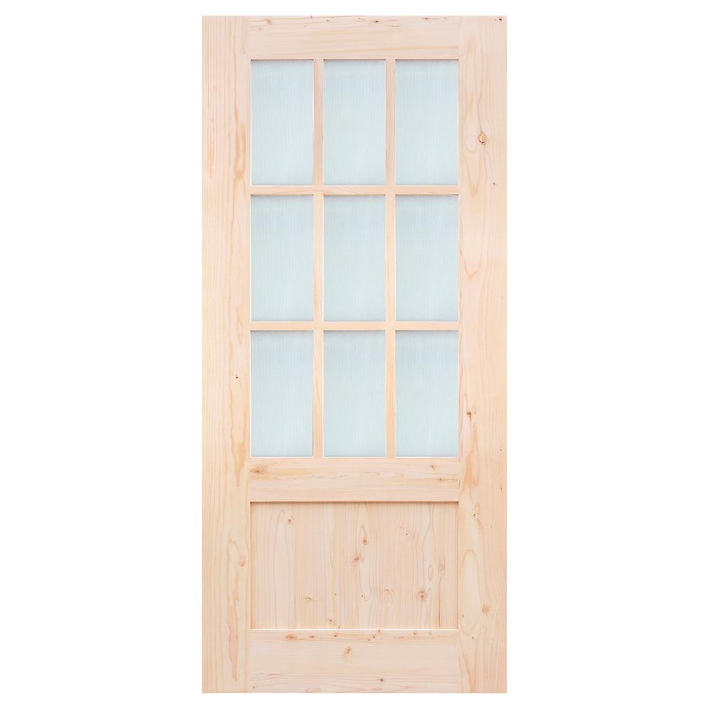 ประตูไม้เฮมล็อกเฟอร์ AZLE ZEN 90X200 ซม. สีธรรมชาติ ไม่เจาะลูกบิด