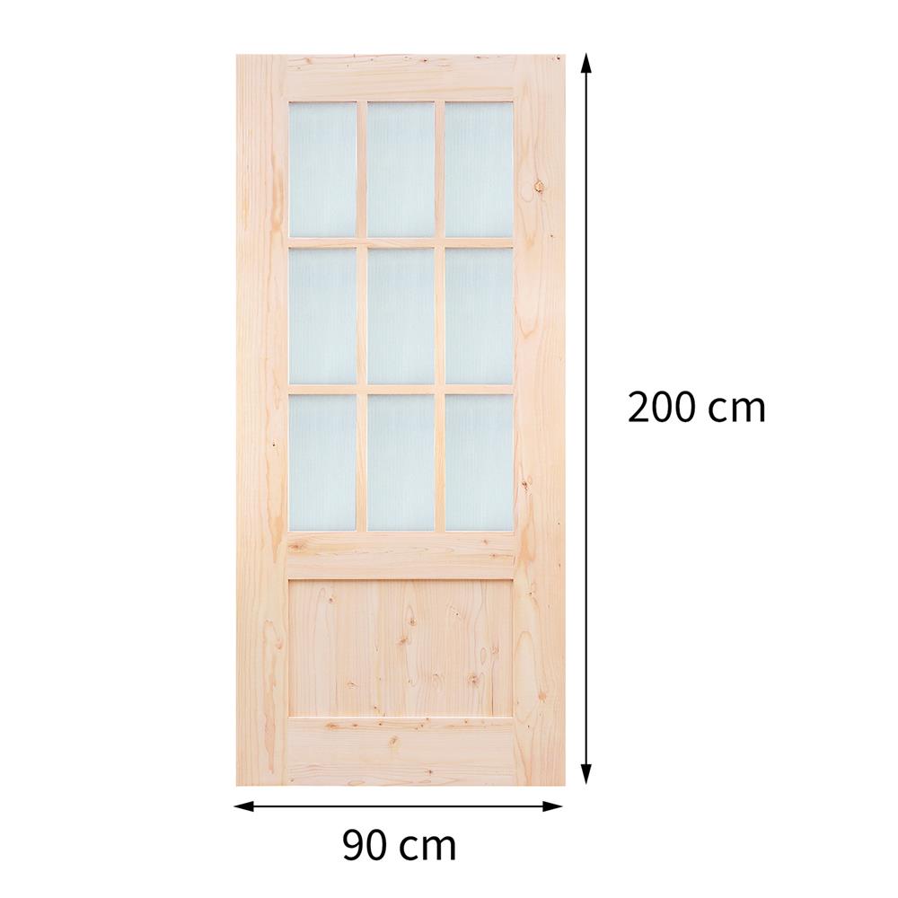 ประตูไม้เฮมล็อกเฟอร์ AZLE ZEN 90X200 ซม. สีธรรมชาติ ไม่เจาะลูกบิด