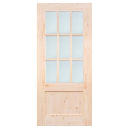 ประตูไม้เฮมล็อกเฟอร์ AZLE ZEN 90X200 ซม. สีธรรมชาติ ไม่เจาะลูกบิด_0