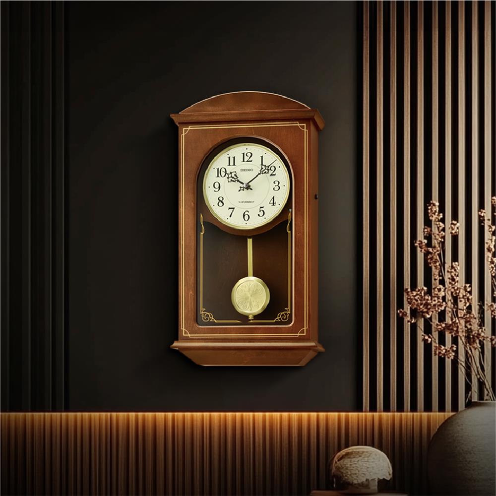 นาฬิกาตั้งโต๊ะ SEIKO CLOCKS QXM610B 18.1X9.6 นิ้ว สีน้ำตาล