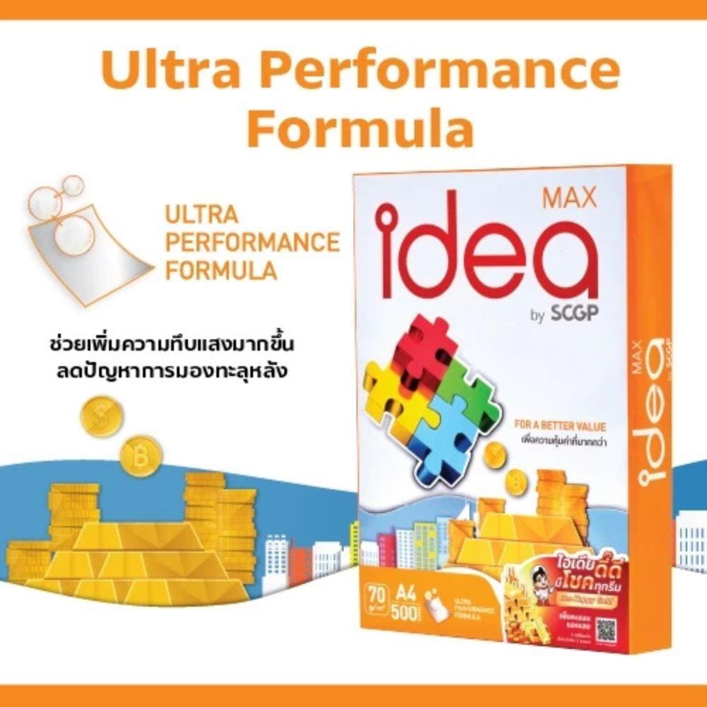 กระดาษถ่ายเอกสาร IDEA BY SCGP MAX 70 แกรม 5 รีม ต่อ กล่อง
