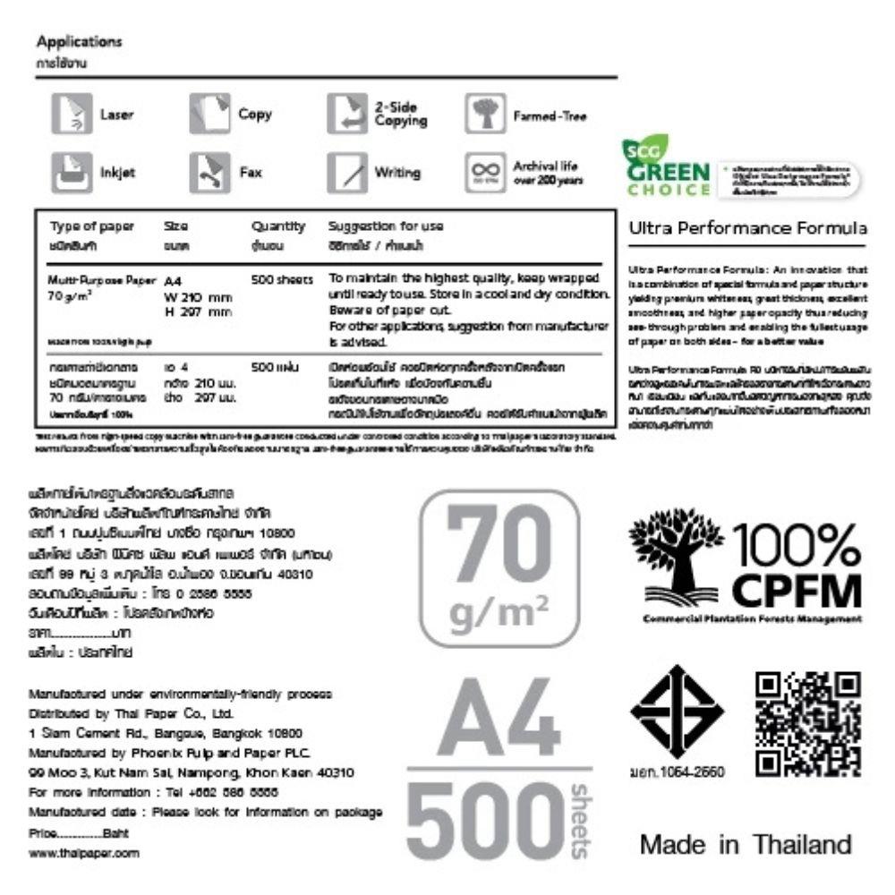 กระดาษถ่ายเอกสาร IDEA BY SCGP MAX 70 แกรม 5 รีม ต่อ กล่อง