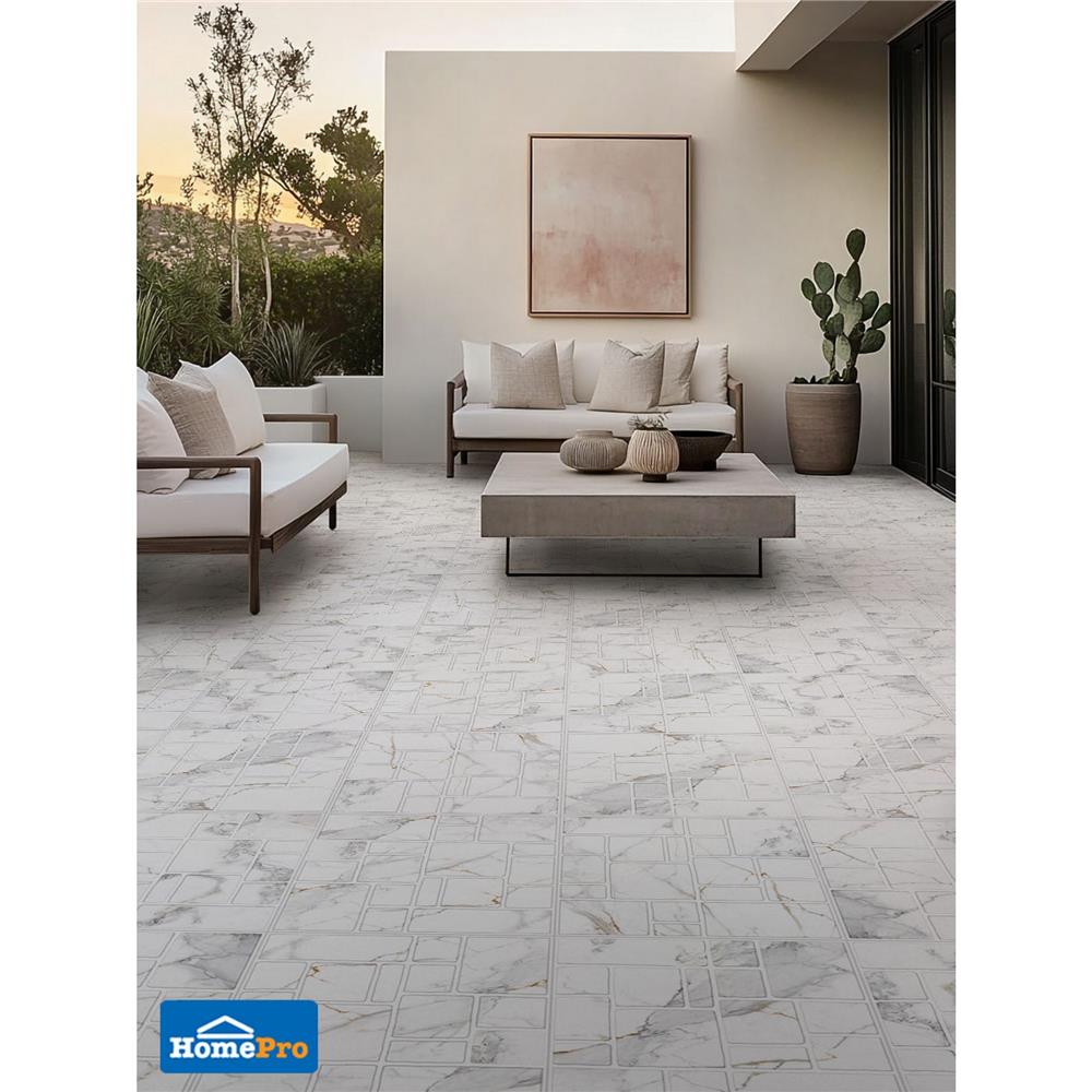 กระเบื้องพื้น 16x16 นิ้ว DURAGRES เบรนตั้น ขาว A 0.96 ตร.ม.