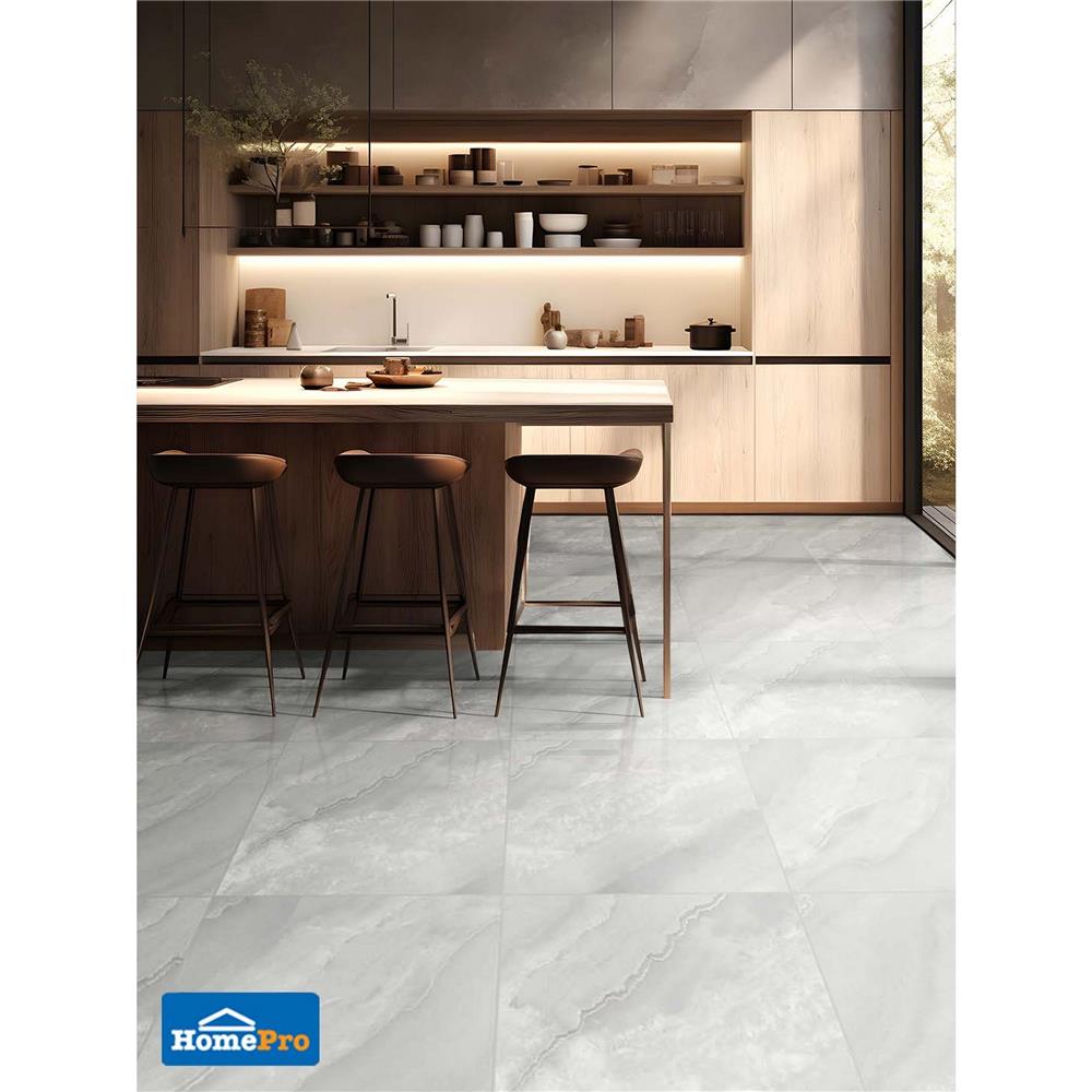 กระเบื้องพื้น 60x60 ซม. TARA ยูรี เทาอ่อน A 1.44 ตร.ม.