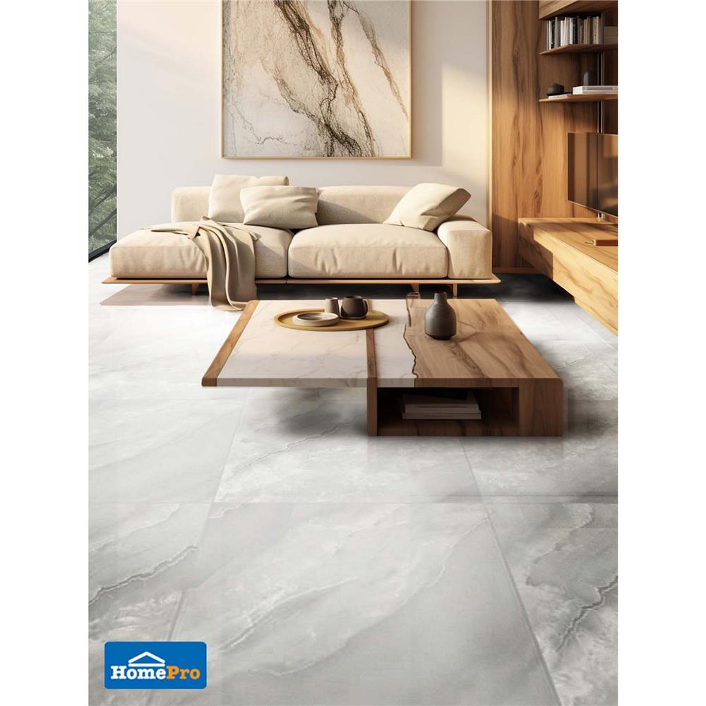 กระเบื้องพื้น 60x60 ซม. TARA ยูรี เทาอ่อน A 1.44 ตร.ม.